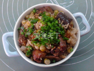 图文:豌豆鸡米饭(主食)的自制做法