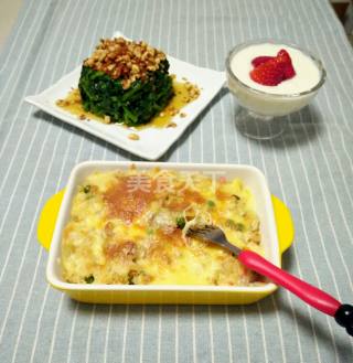 图文:香肠焗饭(主食)的自制做法