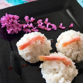 图文:荆花甜虾饭团(主食)的自制做法